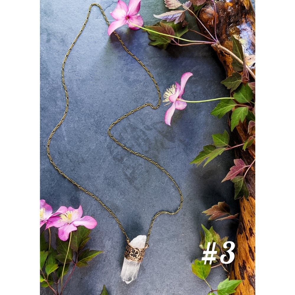 Artisan Made Quartz Crystal Point Long Necklaces - Picture 13 of 13